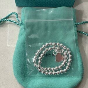 Tiffany & Co Return to Tiffany Pink Heart Beaded Bracelet - Never Worn